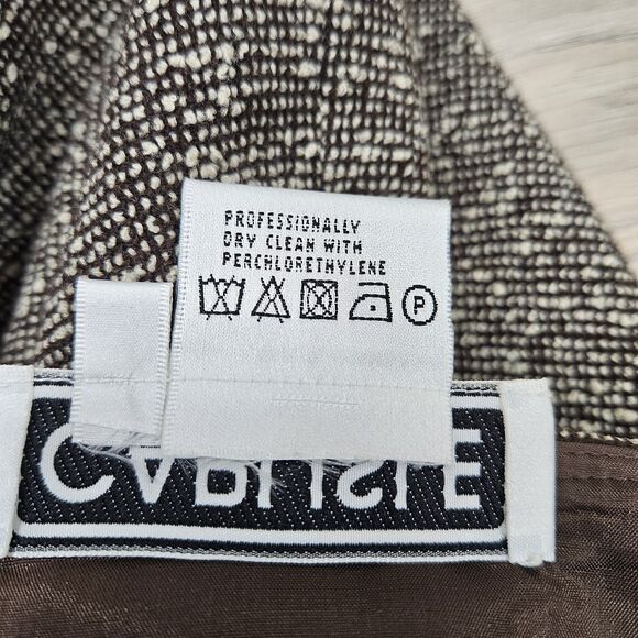 Vintage Carlisle Womens Brown Mermaid Skirt Wool Size 8 Bell Knee-length Tweed - Picture 10 of 12